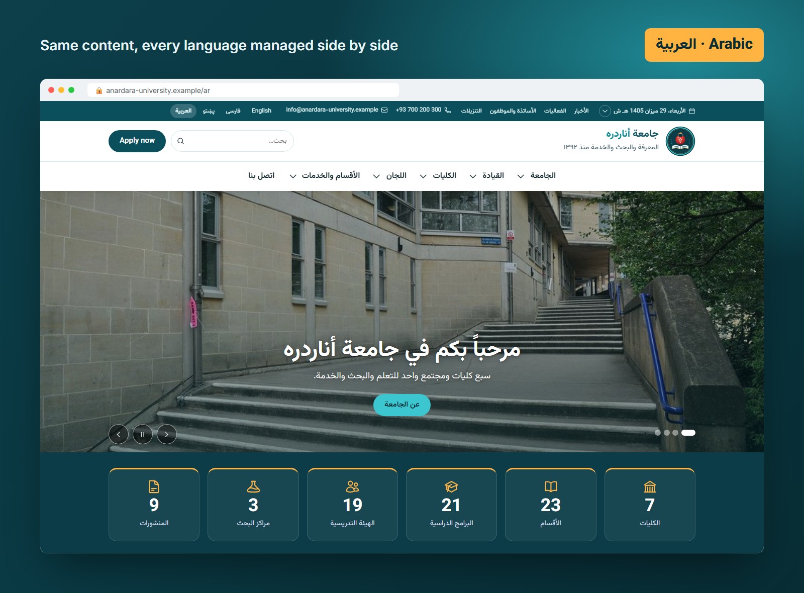Screenshot 3 of Anardara University Website
